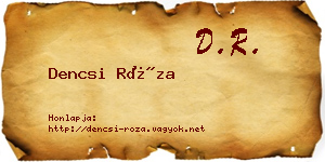 Dencsi Róza névjegykártya